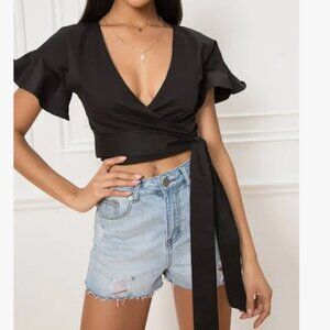 Superdown Keyara Wrap Tie Top